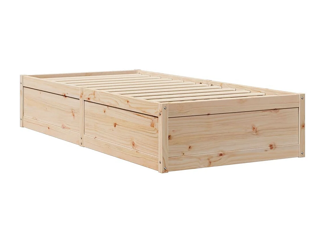 Estructura de cama madera maciza de pino 90x190 cm