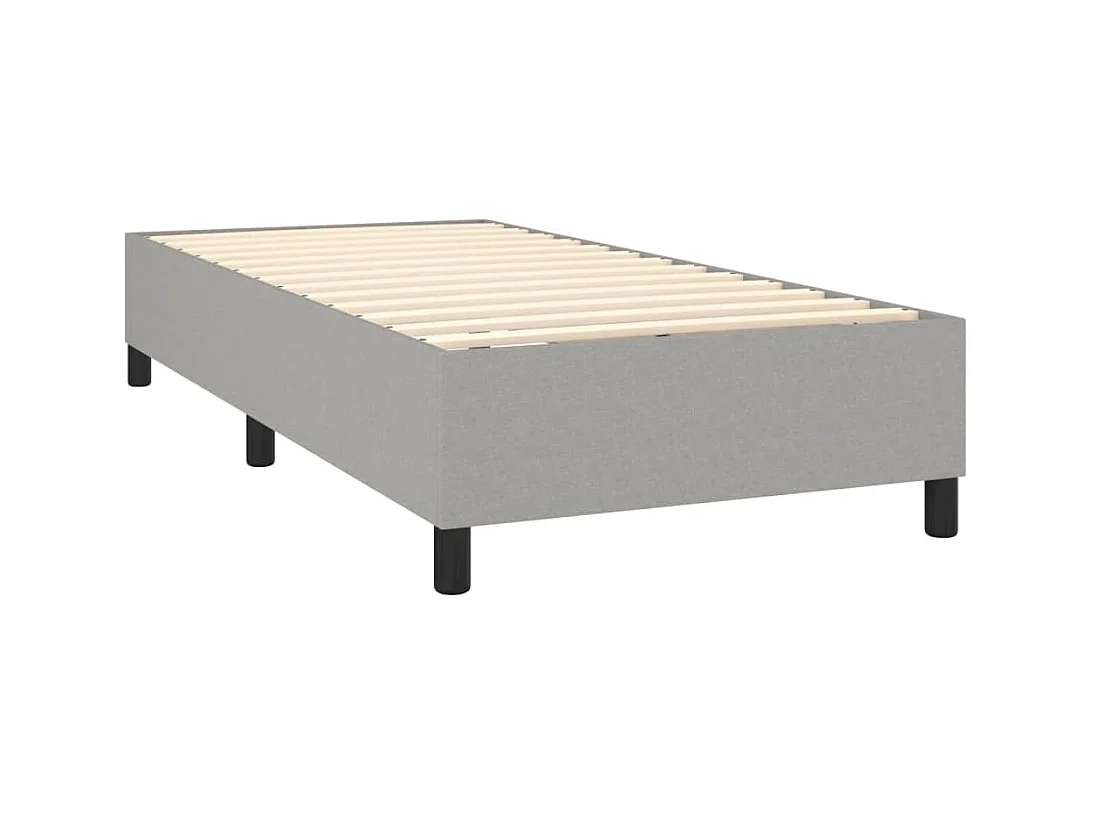 Lit à sommier tapissier avec matelas Gris clair 80x200 cm Tissu