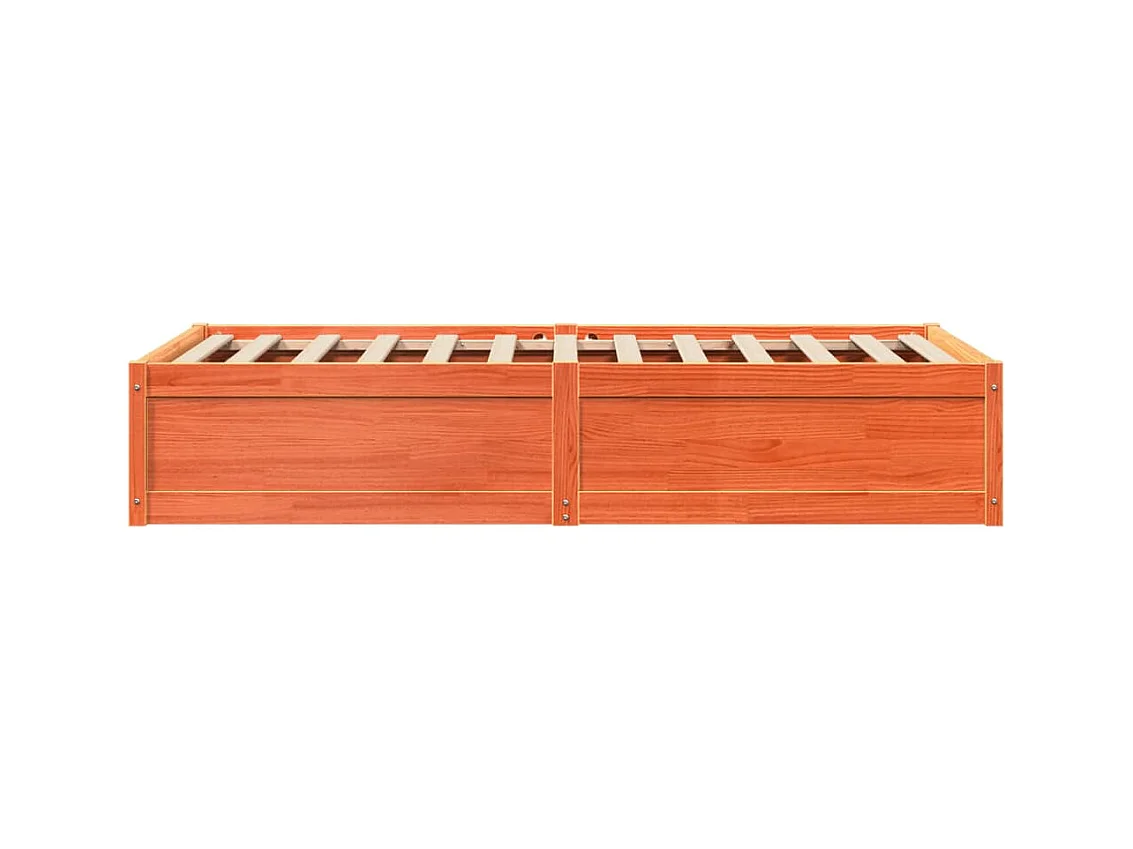Cadre de lit cire marron 75x190 cm bois de pin massif