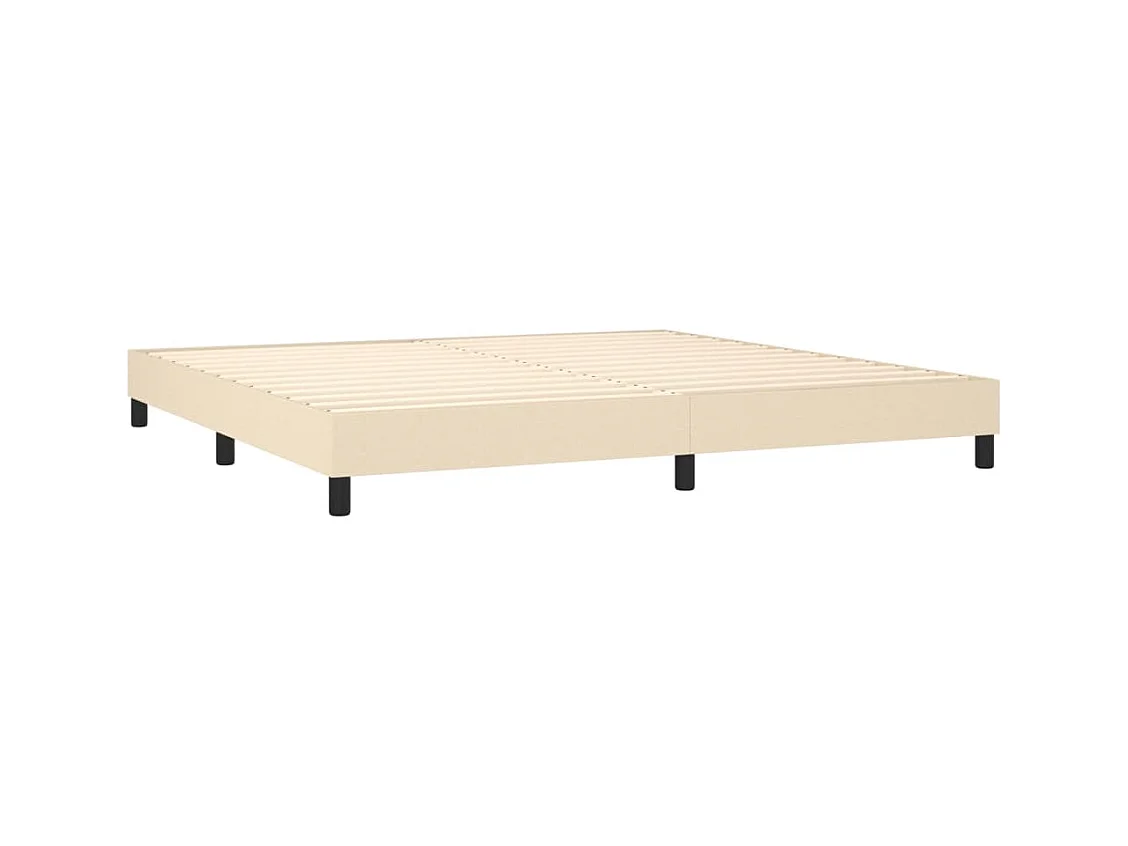 Lit à sommier tapissier avec matelas Crème 200x200 cm Tissu