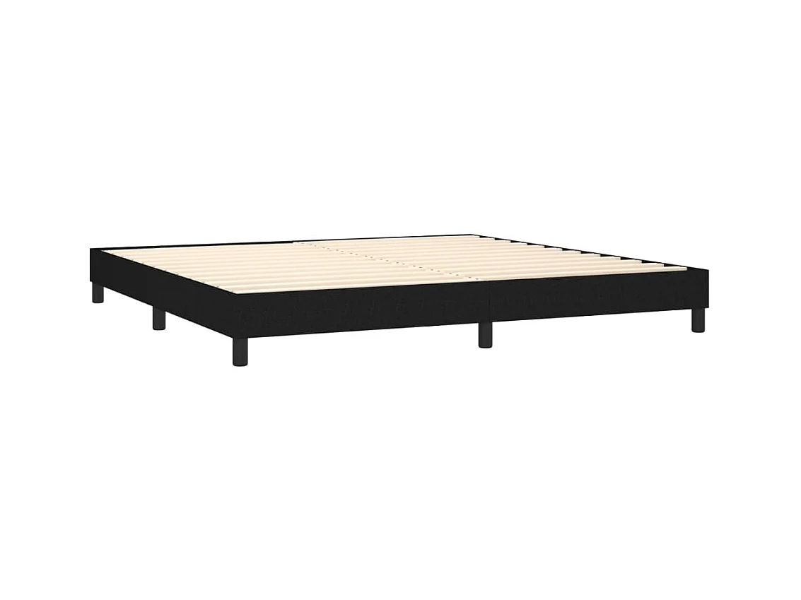Cama box spring con colchón tela negro 200x200 cm
