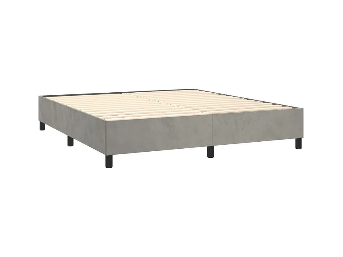 Boxspring met matras fluweel lichtgrijs 160x200 cm