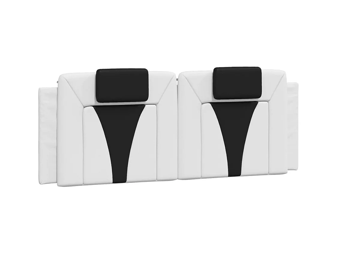 Estrutura cama c/ cabeceira couro artif. 140x190cm branco/preto
