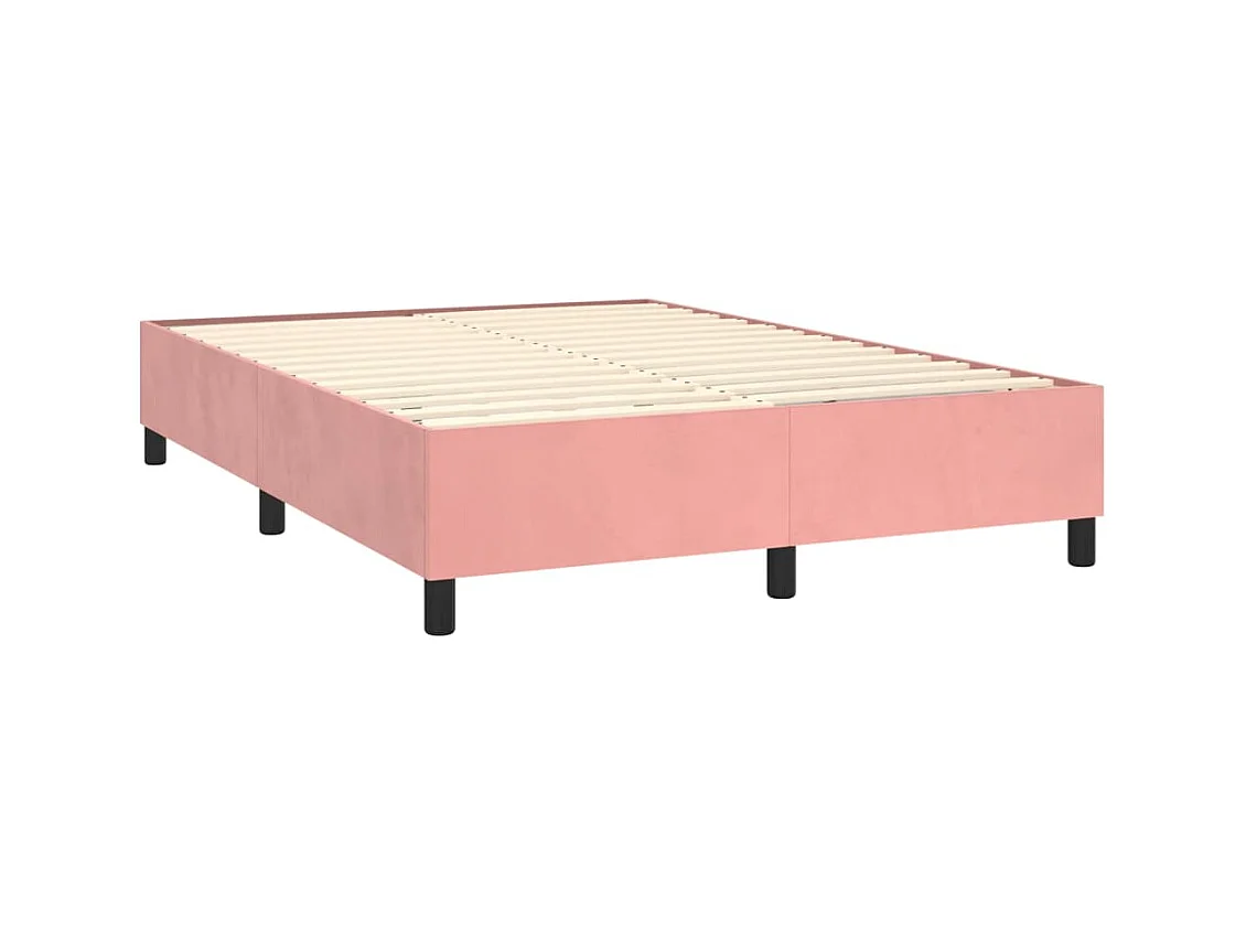 Lit à sommier tapissier avec matelas Rose 140x200 cm Velours
