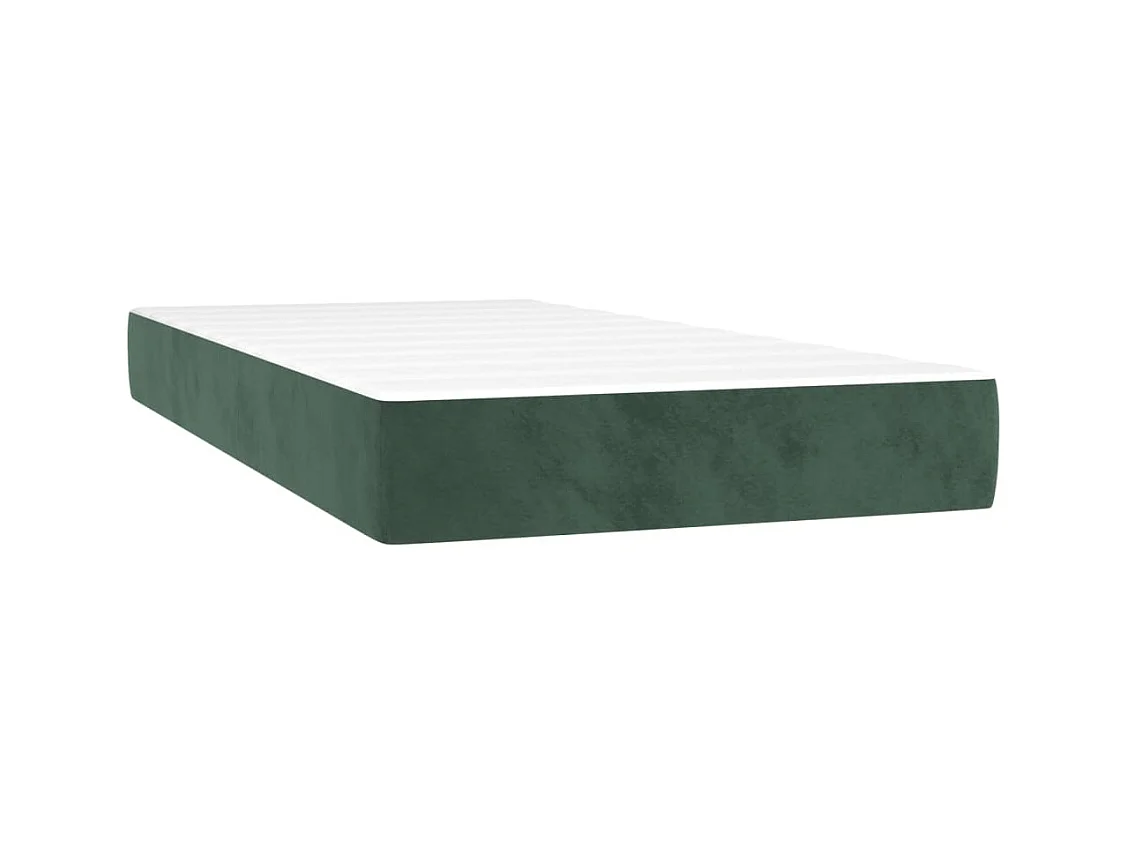 Lit à sommier tapissier avec matelas Vert foncé 100x200 cm