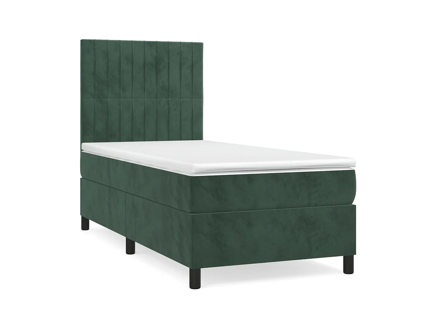 Lit à sommier tapissier avec matelas Vert foncé 100x200 cm