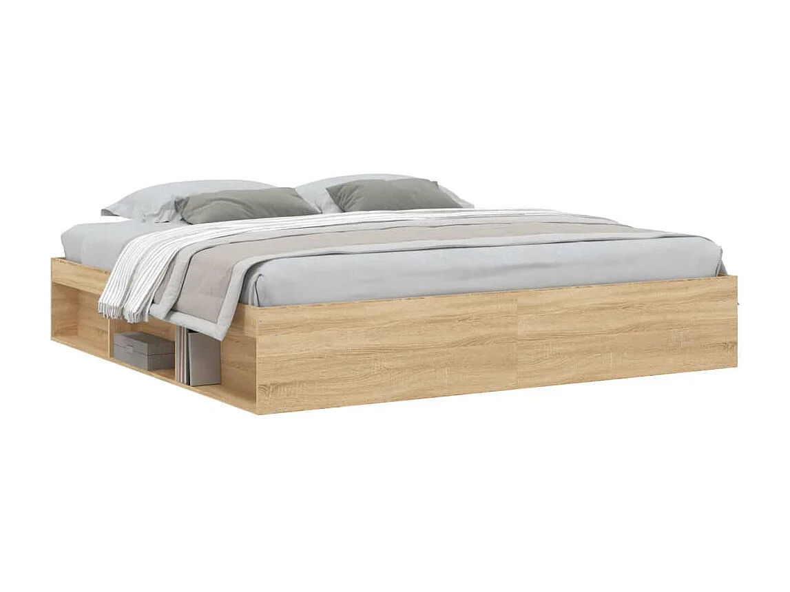 Cadre de lit chêne sonoma 200x200 cm