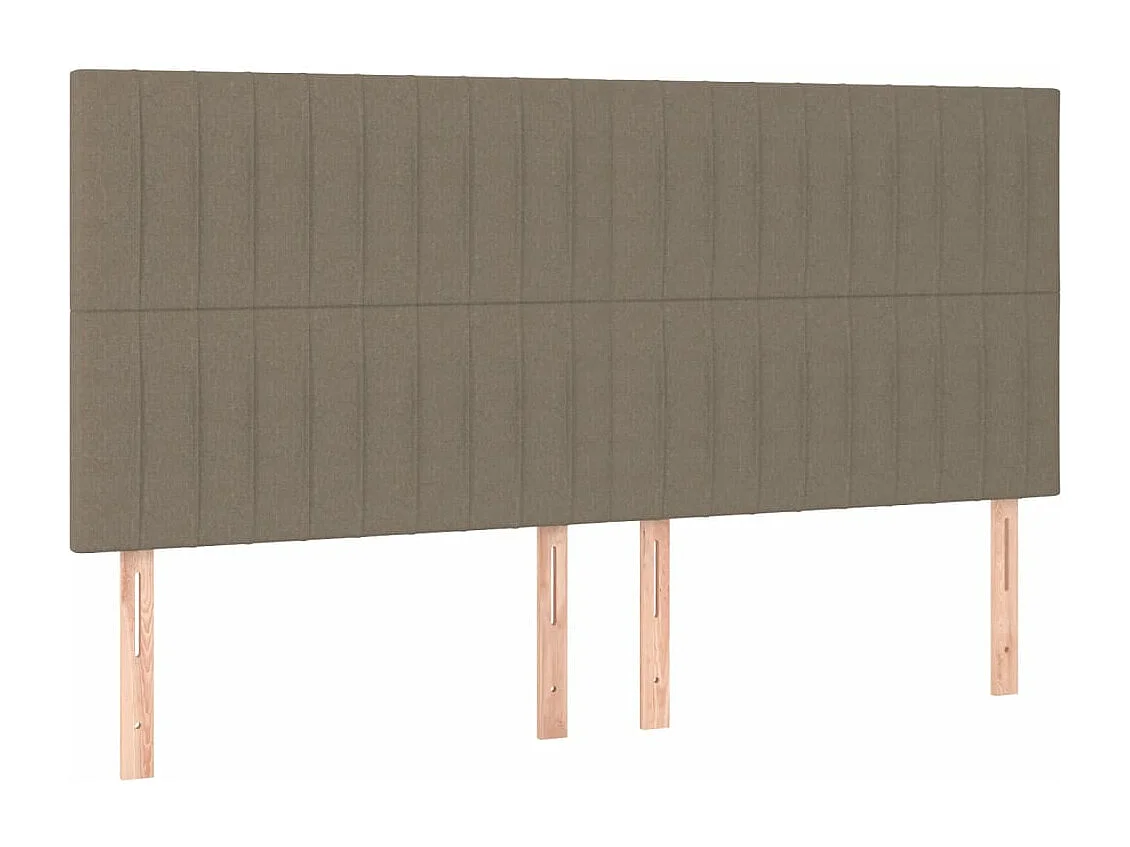 Cama box spring con colchón tela gris taupe 180x200 cm
