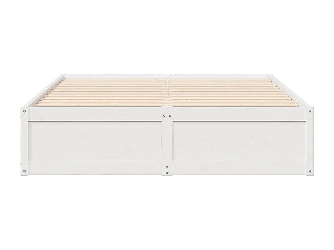 Estrutura de cama 150x200 cm madeira de pinho maciça branco