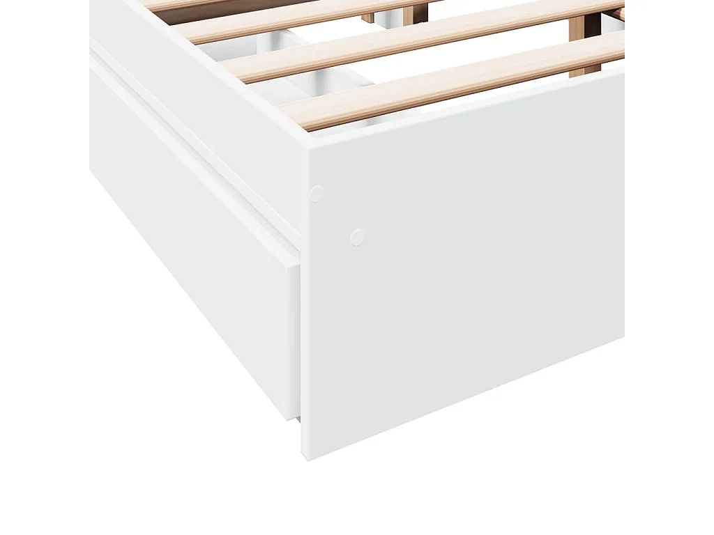 Cama con cajones madera de ingeniería blanco 140x200 cm