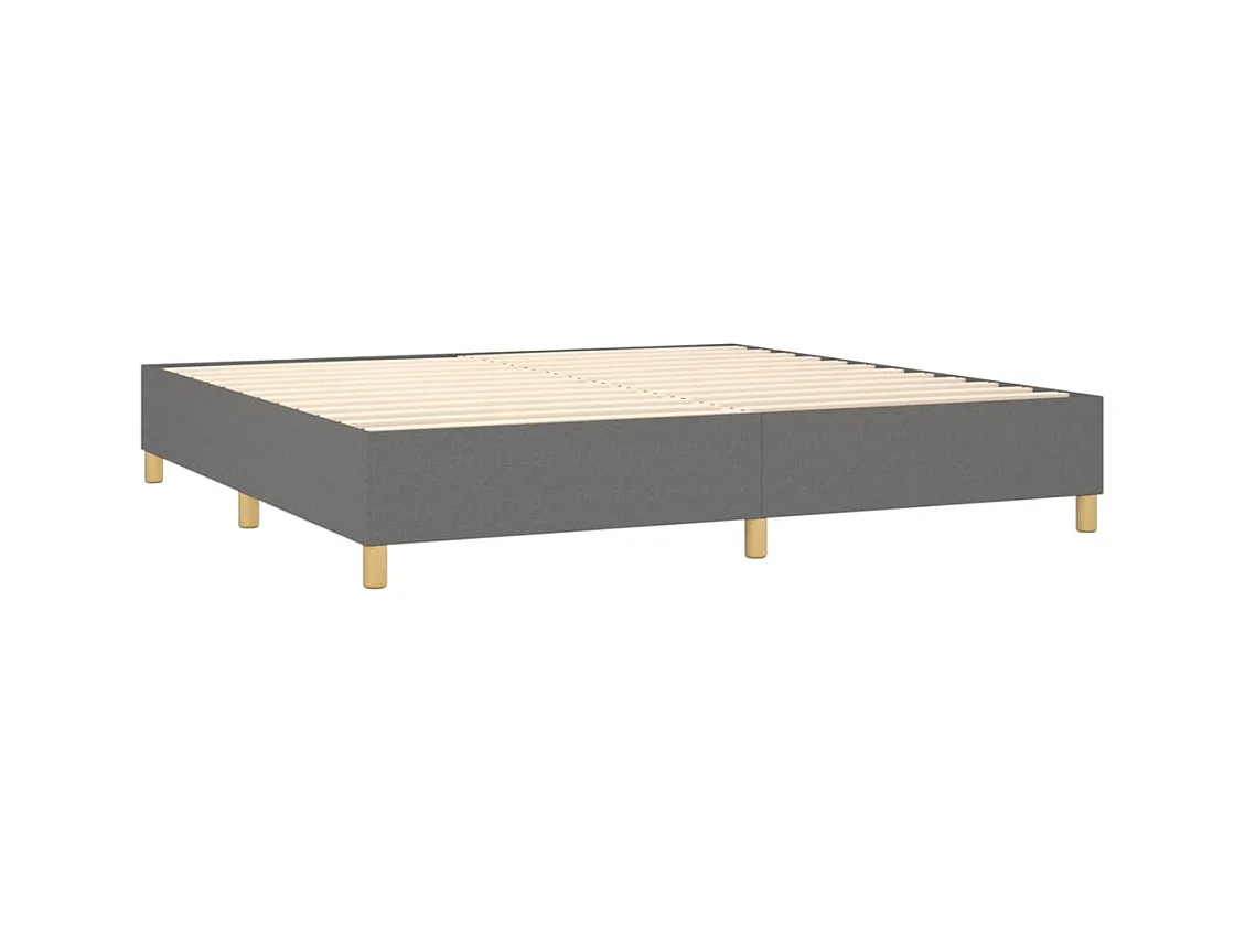 Cama com molas/colchão 200x200 cm tecido cinzento-escuro