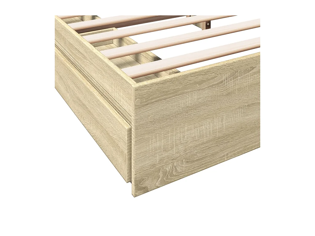 Cadre de lit avec tiroirs chêne sonoma 200x200 cm