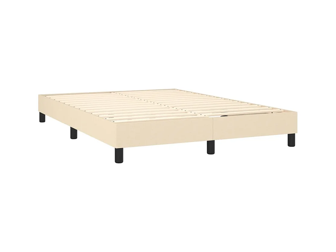 Lit à sommier tapissier avec matelas Crème 140x200 cm Tissu