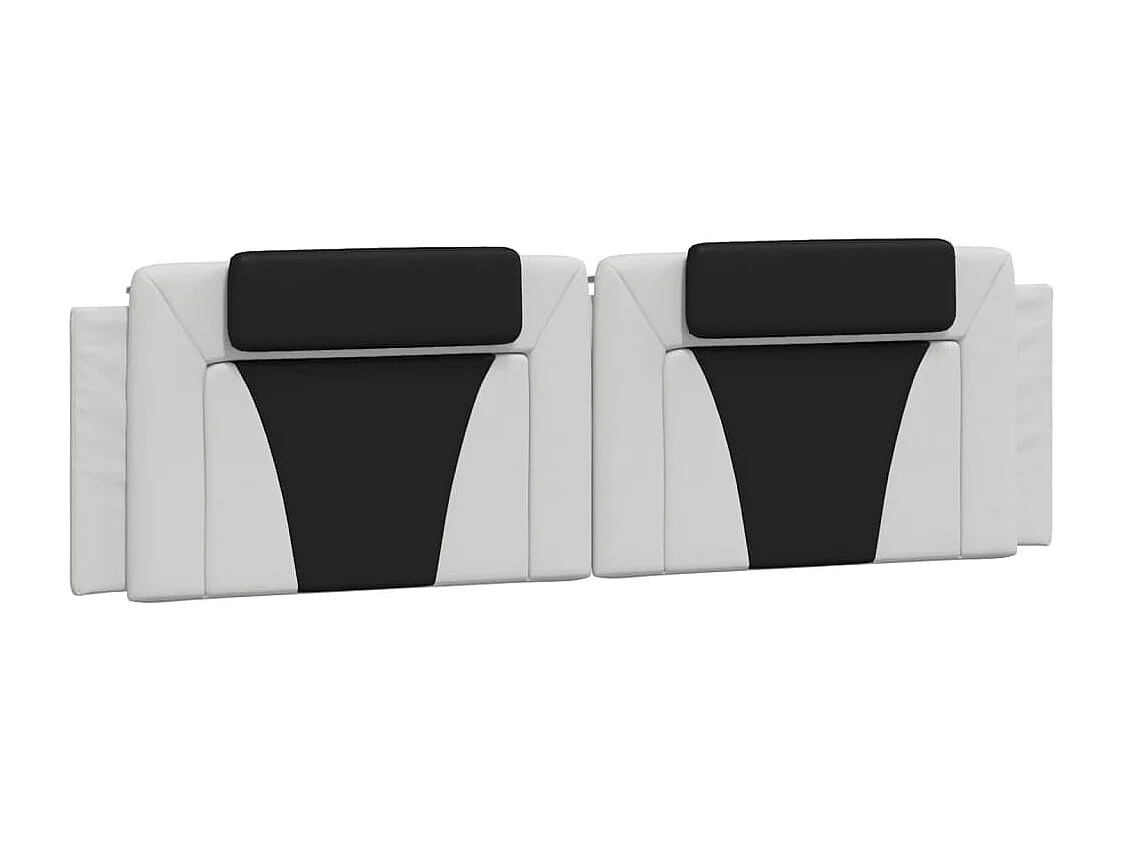 Lit avec matelas blanc et noir 180x200 cm similicuir