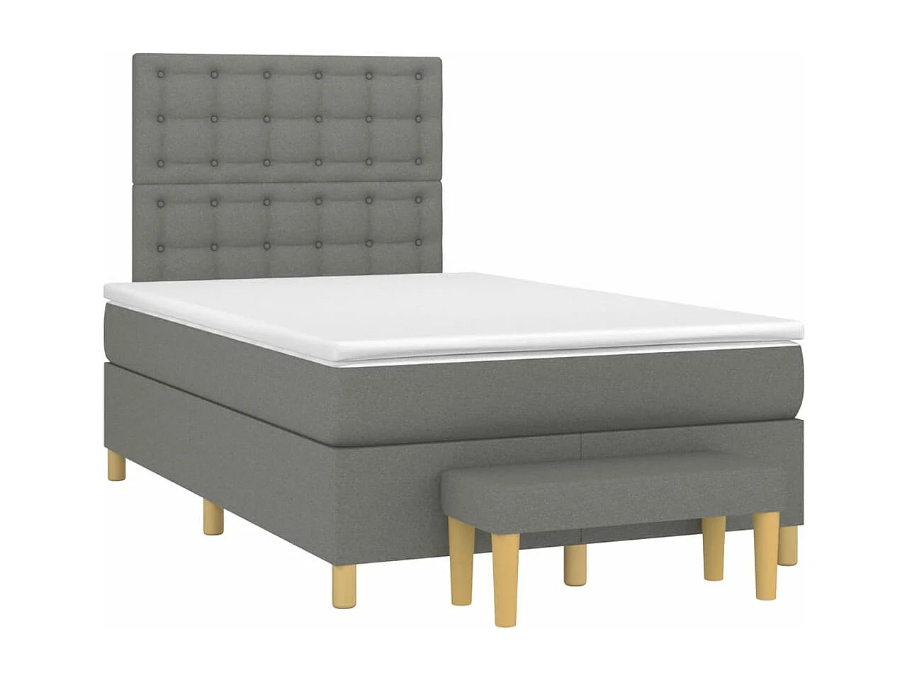 Lit à sommier tapissier avec matelas Gris foncé 120x200cm Tissu