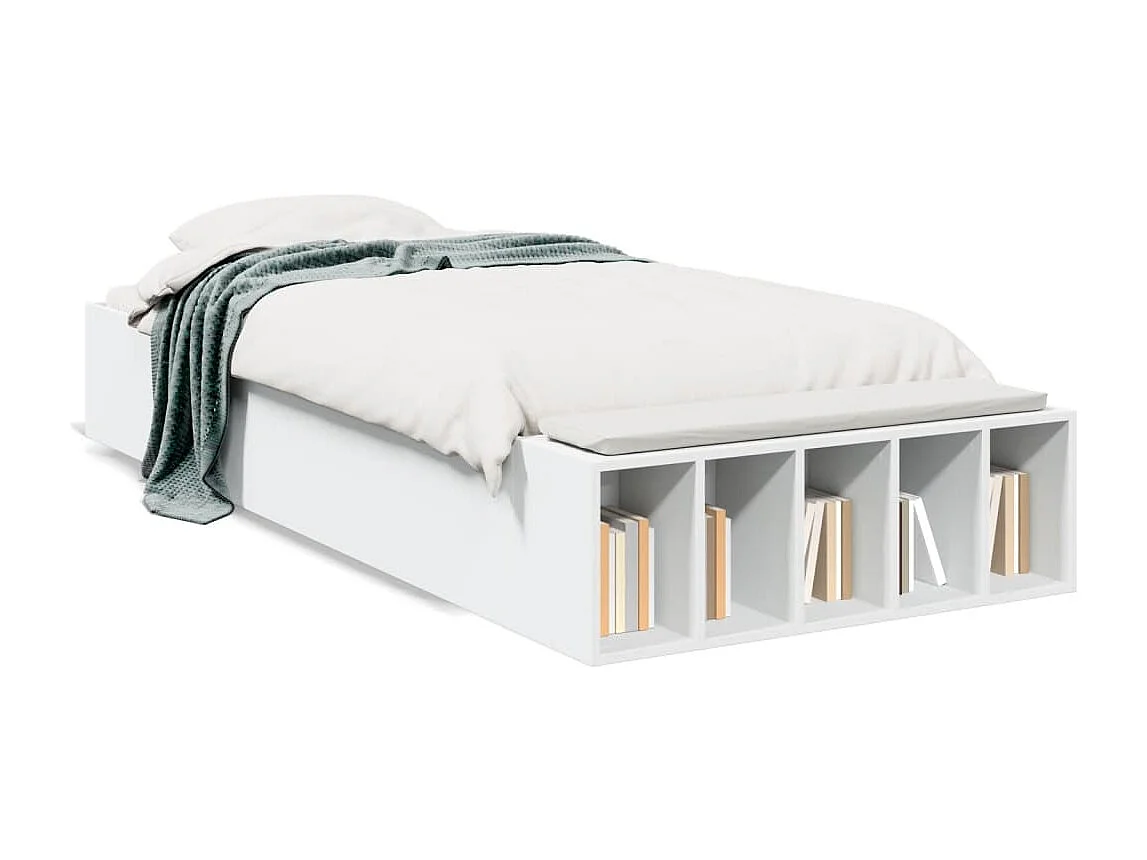 Estructura de cama madera de ingeniería blanca 90x200 cm