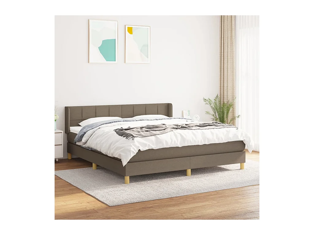 Boxspring met matras stof taupe 160x200 cm