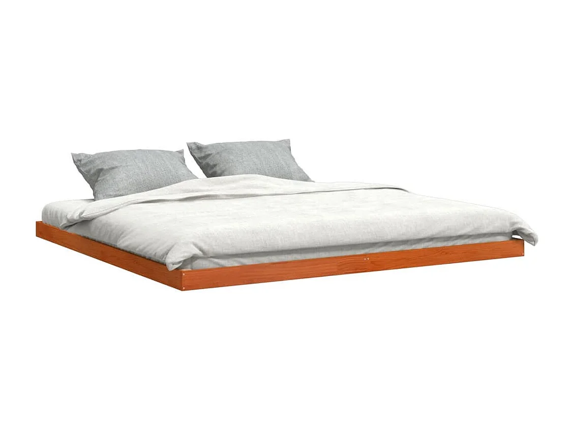 Estructura de cama madera maciza pino marrón cera 180x200 cm
