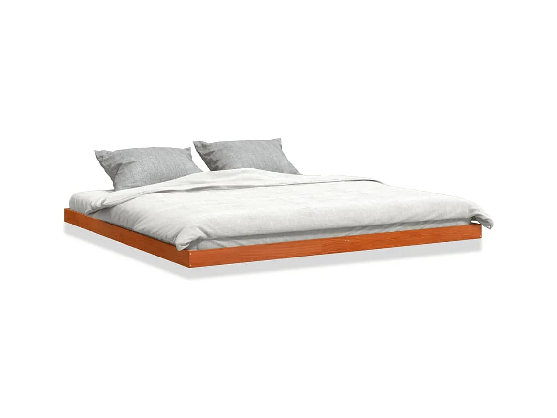 Bedframe massief grenenhout wasbruin 180x200 cm