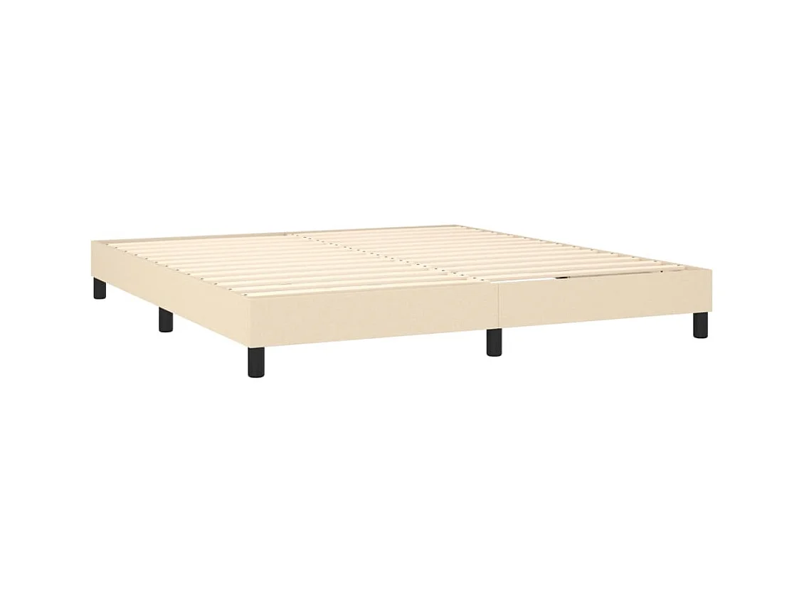 Lit à sommier tapissier avec matelas Crème 160x200 cm Tissu