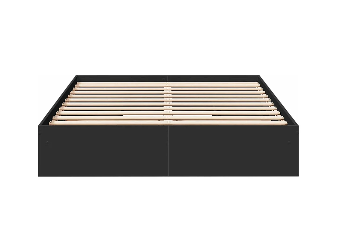 Estructura cama con cajones madera ingeniería negra 150x200 cm