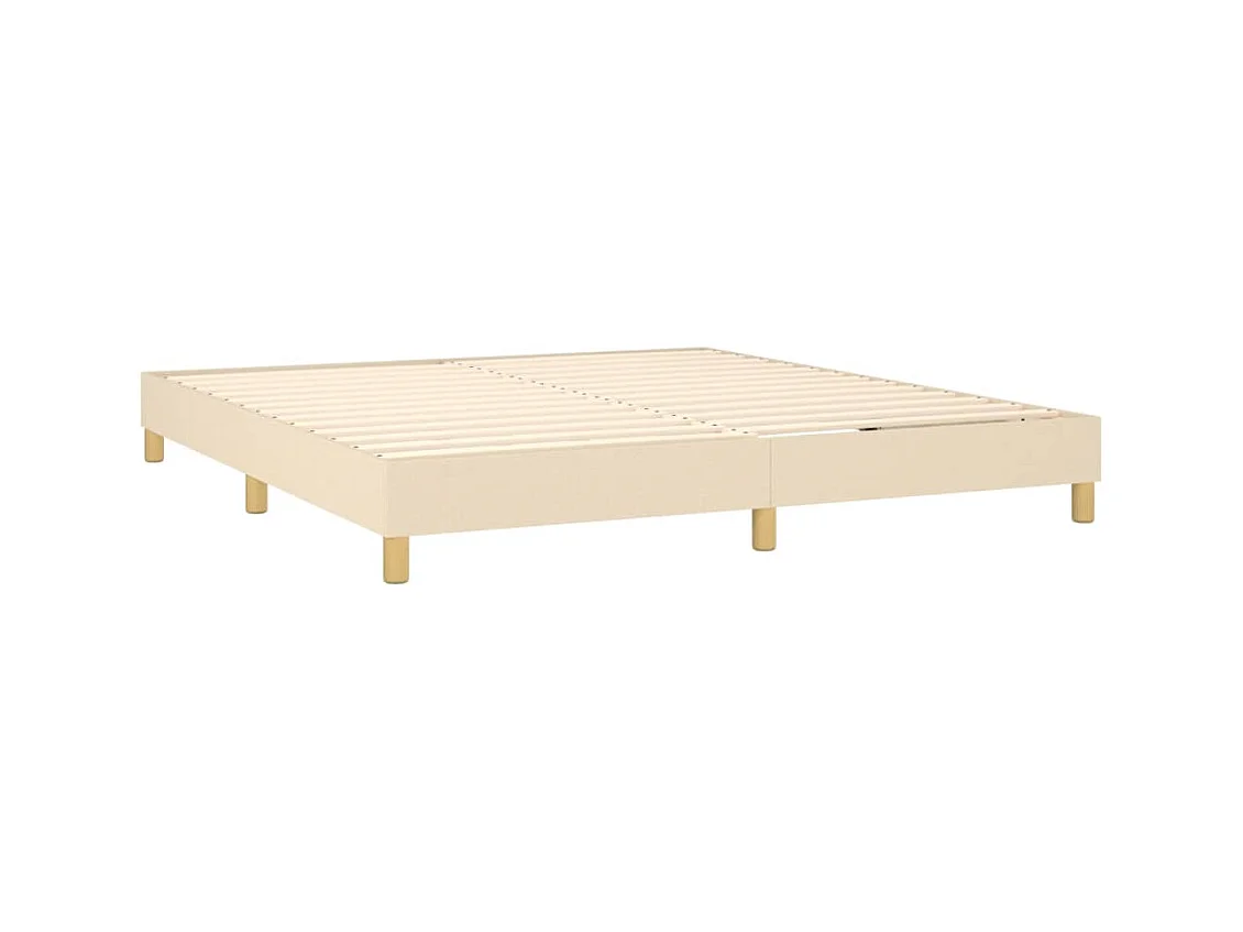 Lit à sommier tapissier avec matelas Crème 160x200 cm Tissu
