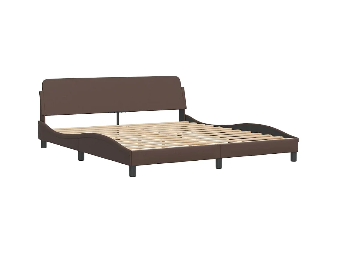 Bedframe "Viana" zonder matras kunstleer bruin 180x200 cm