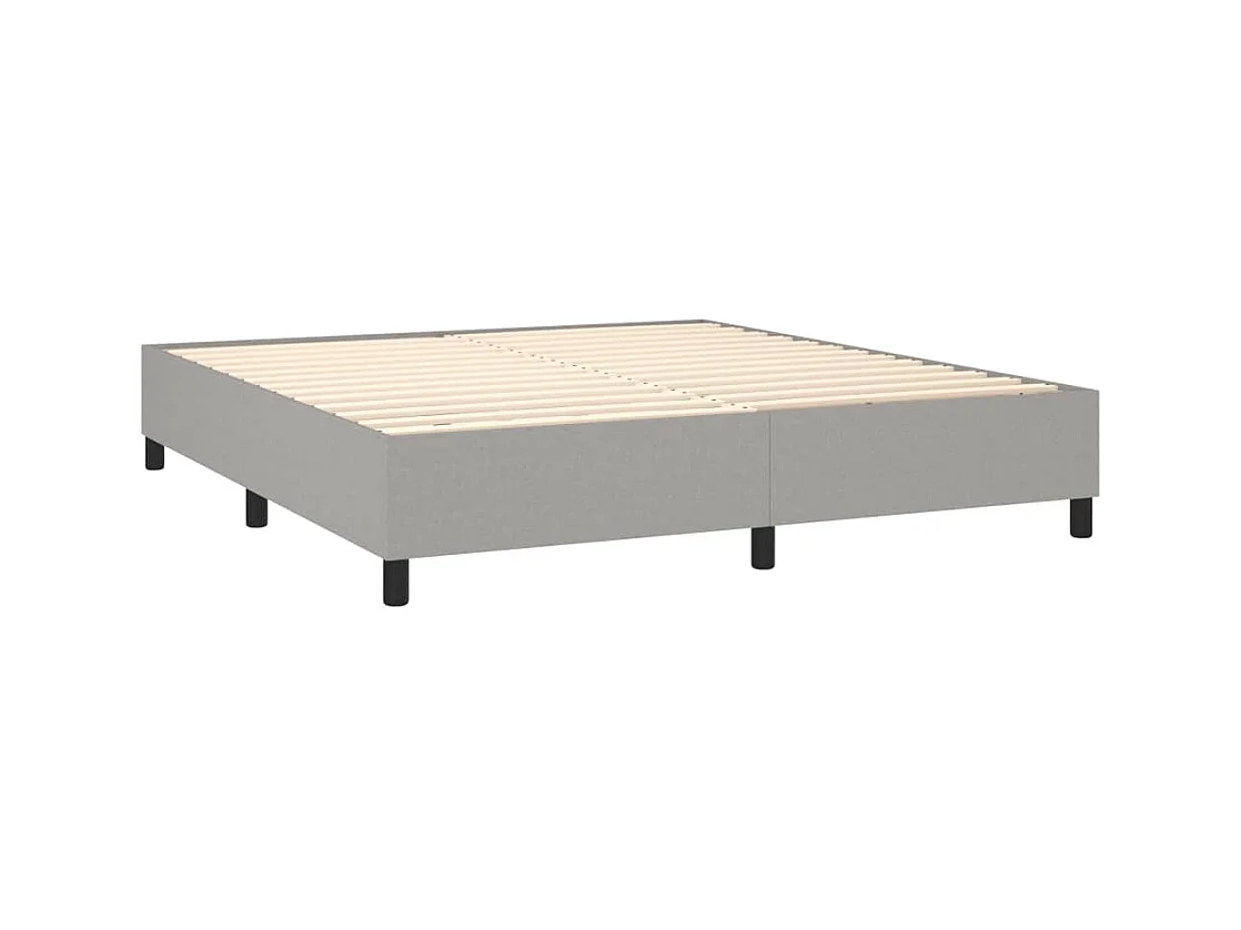 Lit à sommier tapissier avec matelas Gris clair 180x200cm Tissu