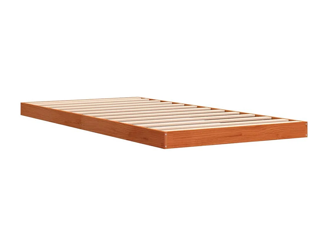 Cadre de lit cire marron 75x190 cm bois de pin massif