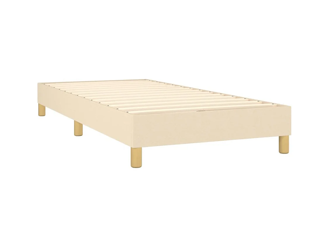 Lit à sommier tapissier et matelas Crème 90x190 cm Tissu
