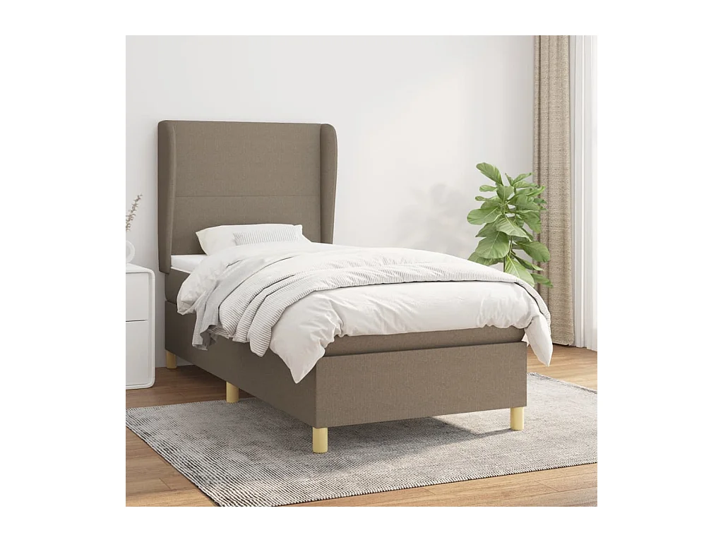 Boxspring met matras stof taupe 80x200 cm