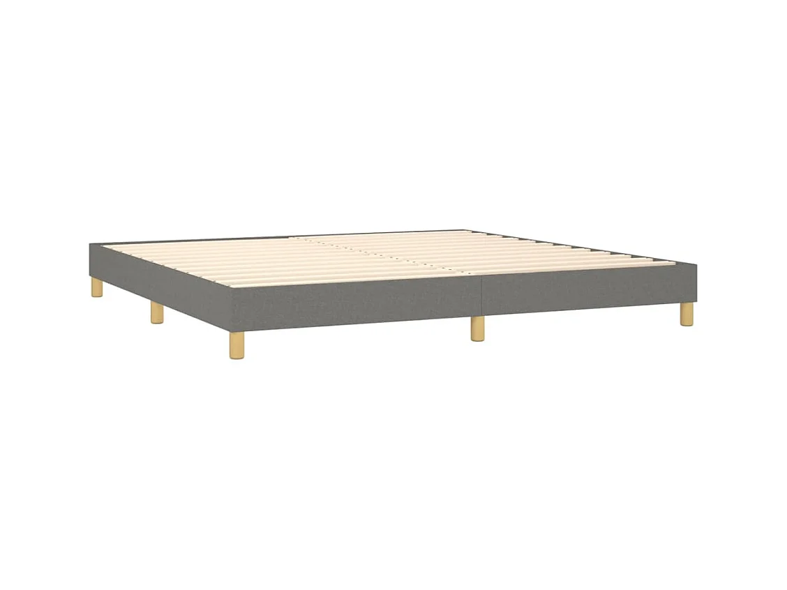 Lit à sommier tapissier avec matelas Gris foncé 200x200cm Tissu