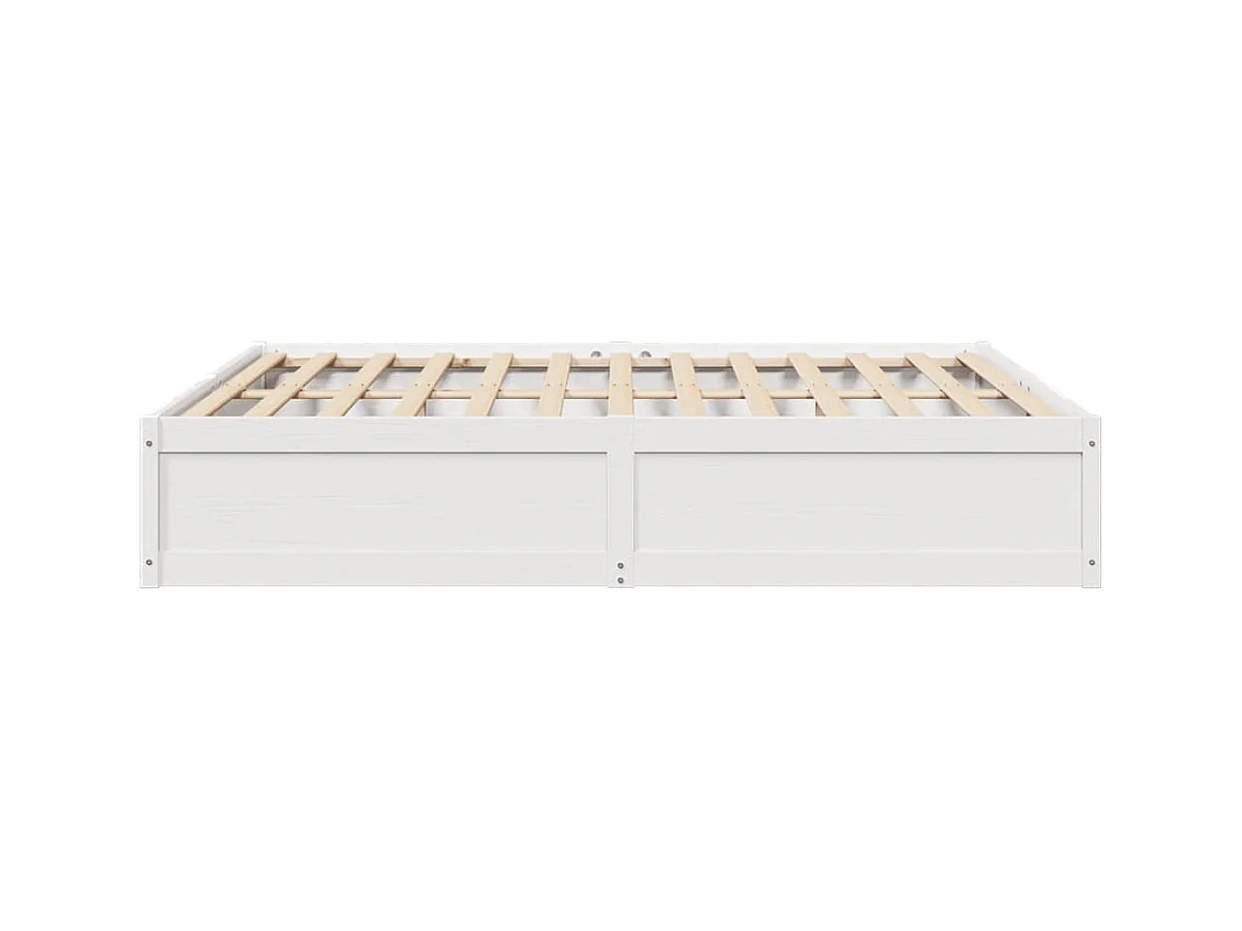 Estrutura de cama 200x200 cm madeira de pinho maciça branco