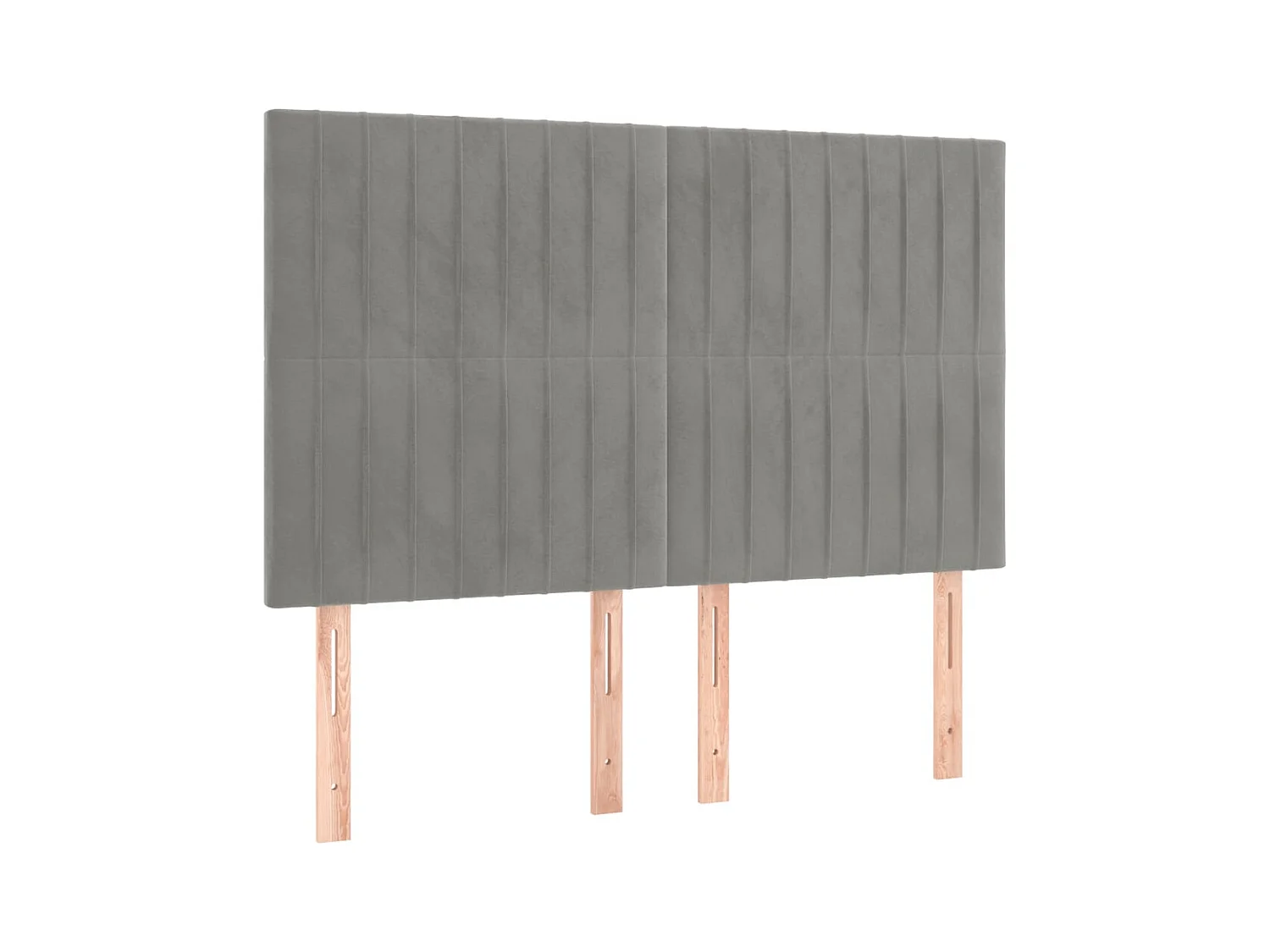 Lit à sommier tapissier et matelas Gris clair 140x200cm Velours