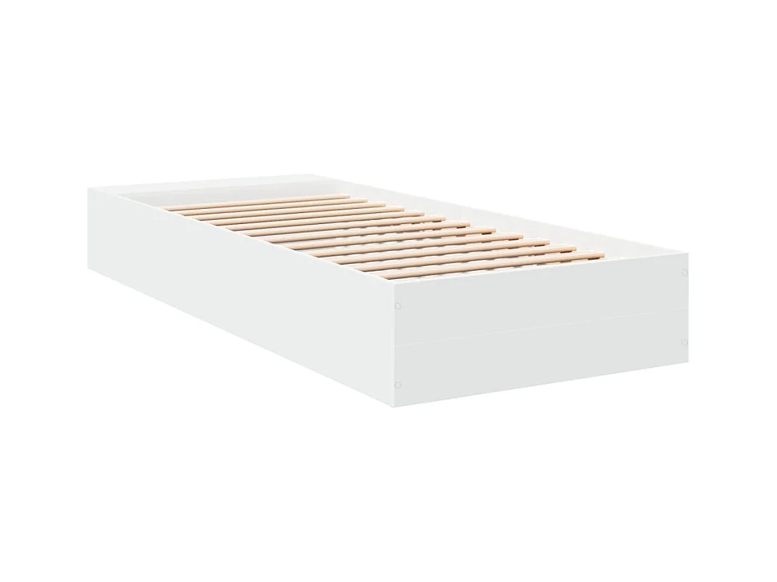 Cadre de lit blanc 90x190 cm bois d'ingénierie