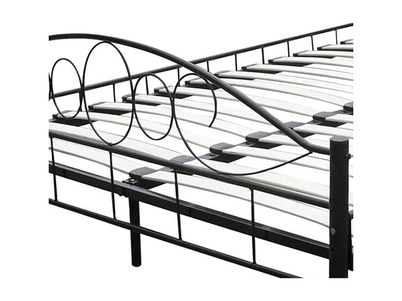 Cama com colchão 180x200 cm metal preto