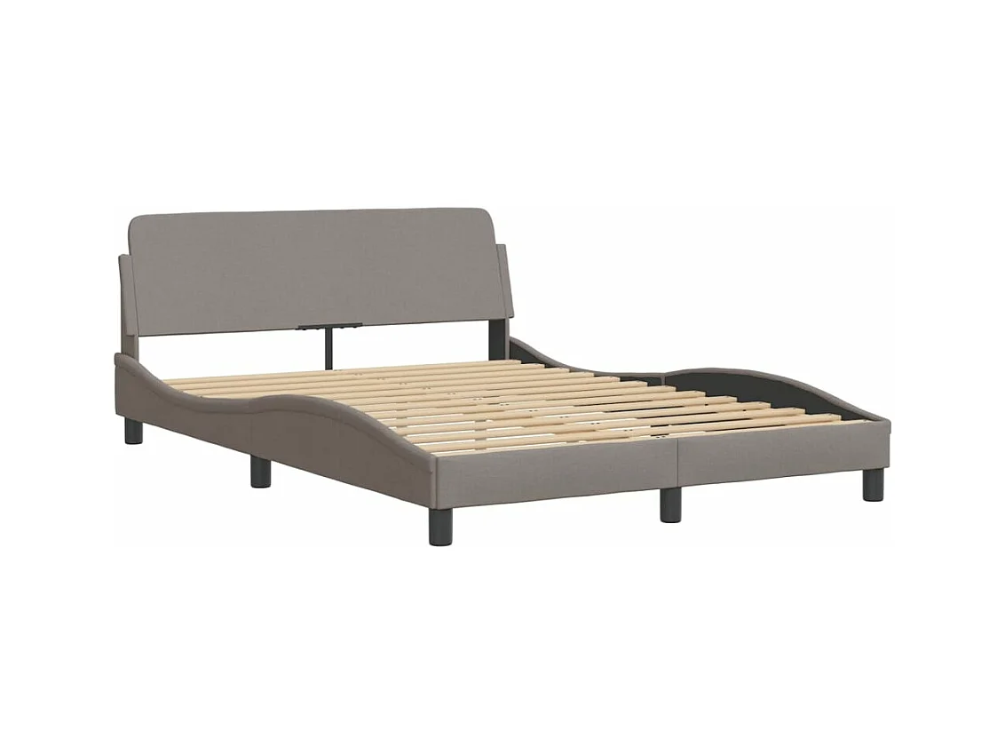 Lit avec matelas taupe 120x200 cm tissu