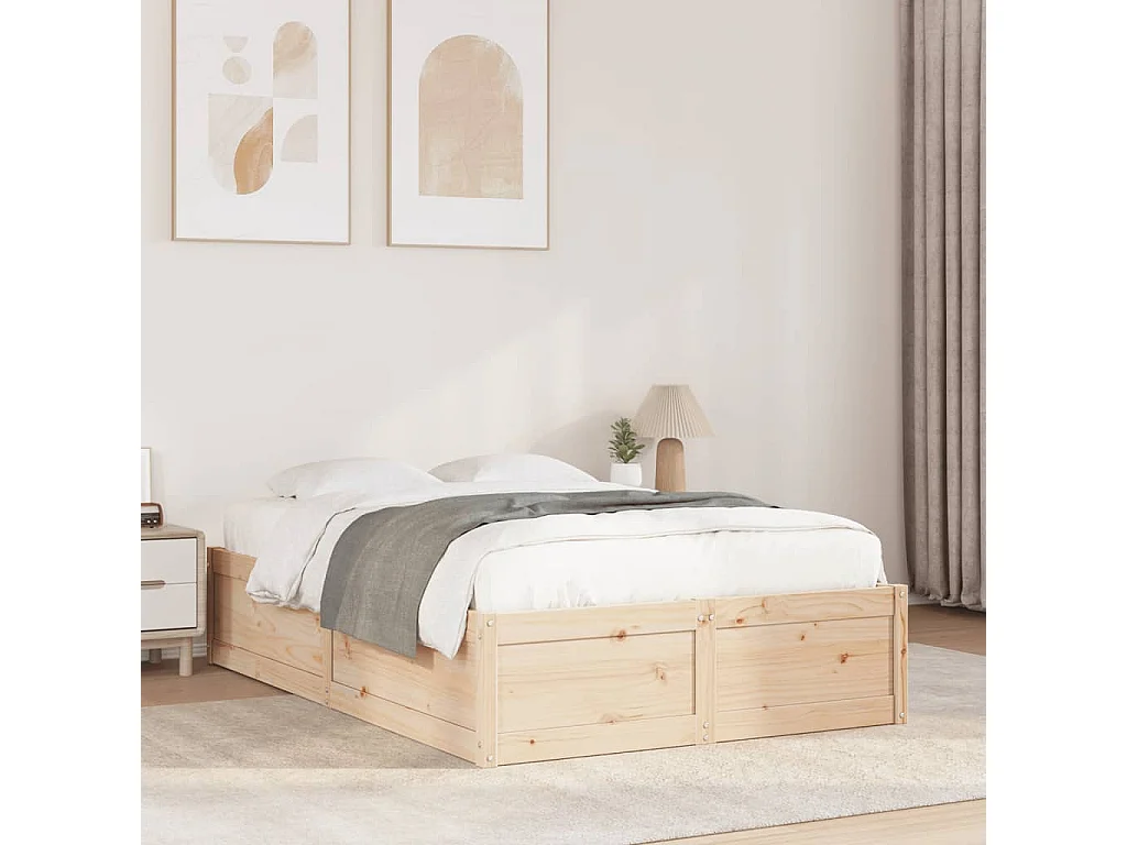 Estructura de cama madera maciza de pino 120x190 cm