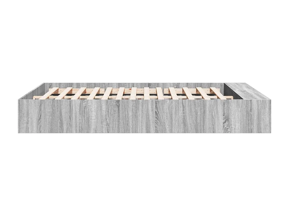 Estrutura de cama 160x200 cm derivados de madeira cinza sonoma