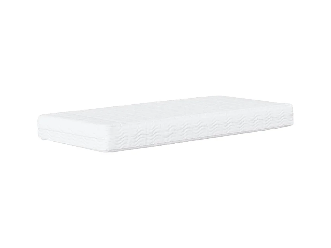 Cama con colchón tela marrón oscuro 100x200 cm