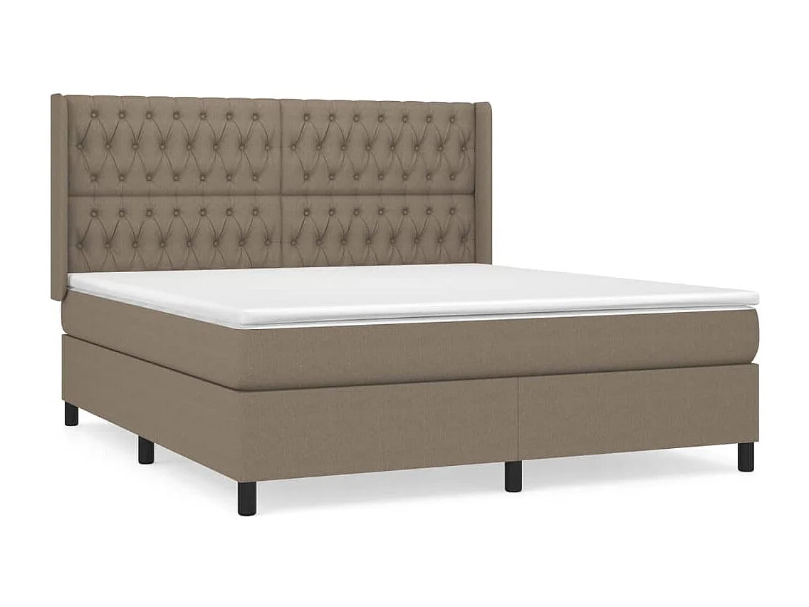 Lit à sommier tapissier avec matelas Taupe 180x200 cm Tissu