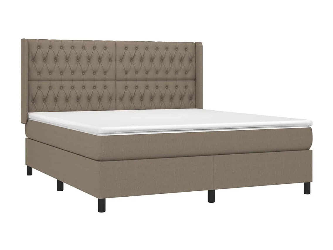 Lit à sommier tapissier avec matelas Taupe 180x200 cm Tissu