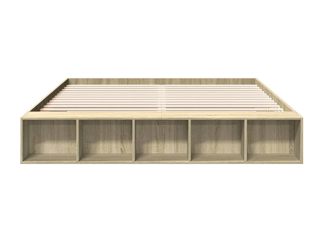 Estructura de cama madera de ingeniería roble Sonoma 200x200 cm