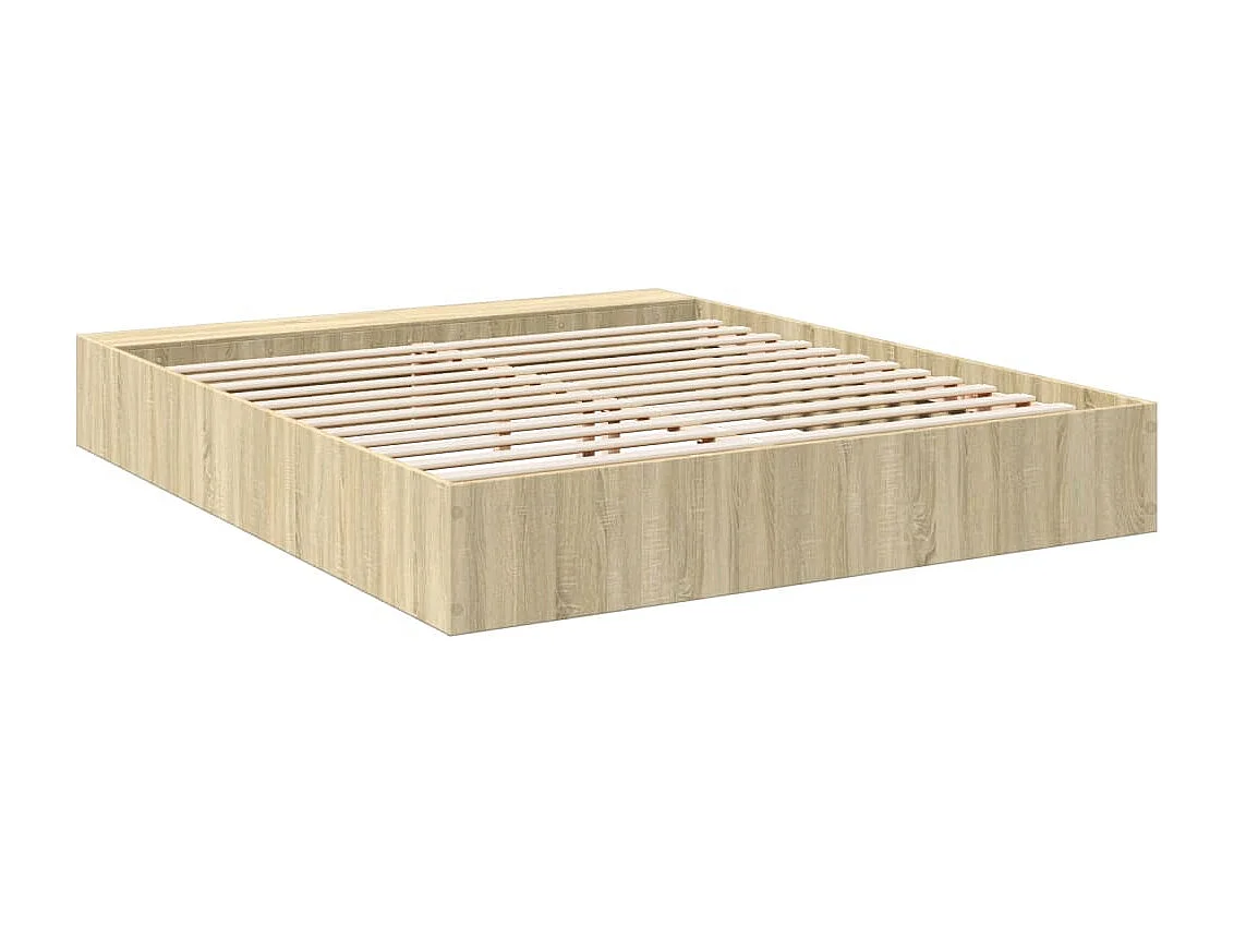 Estrutura de cama 200x200 cm derivados madeira carvalho sonoma