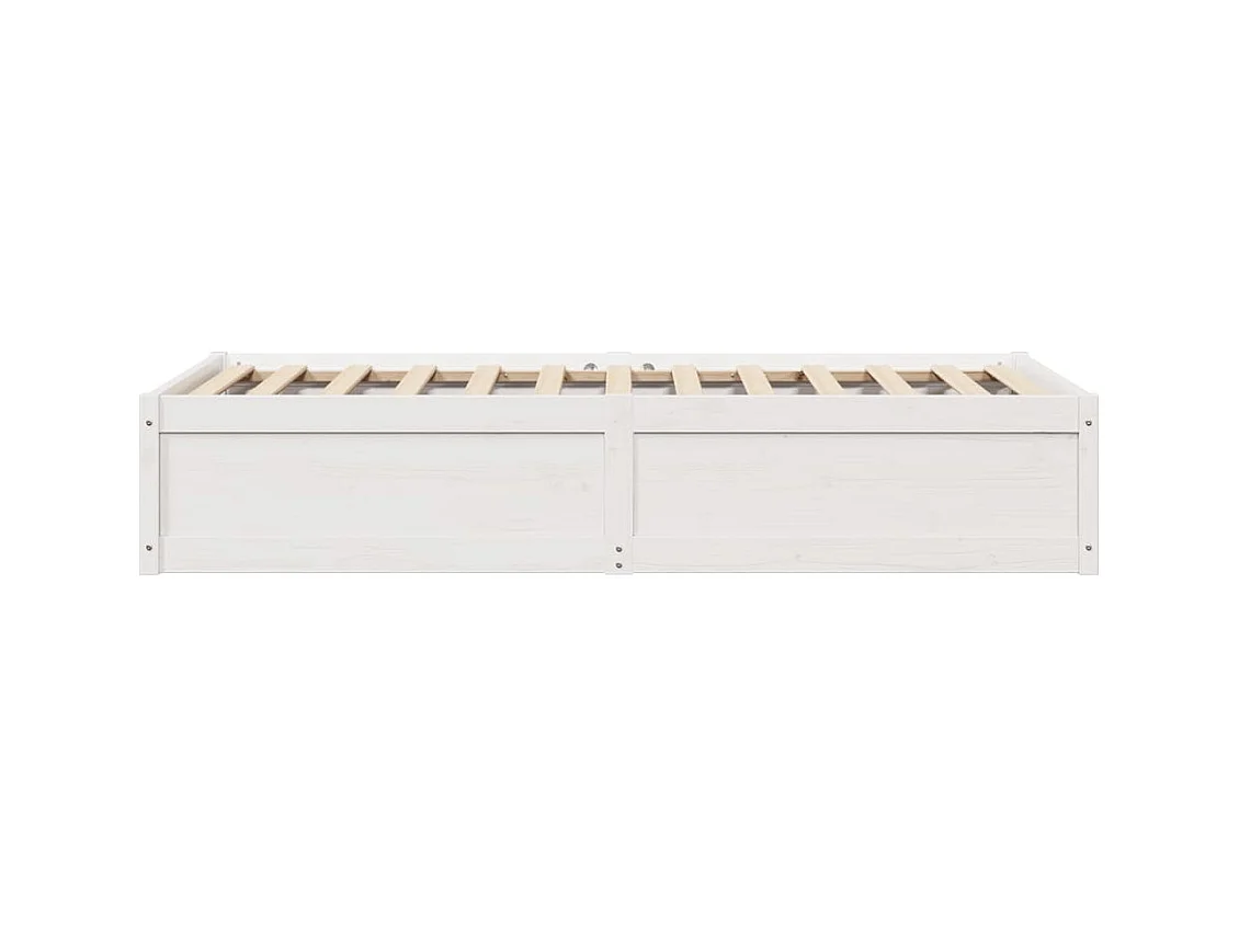 Cadre de lit Blanc 75x190 cm Bois de pin massif