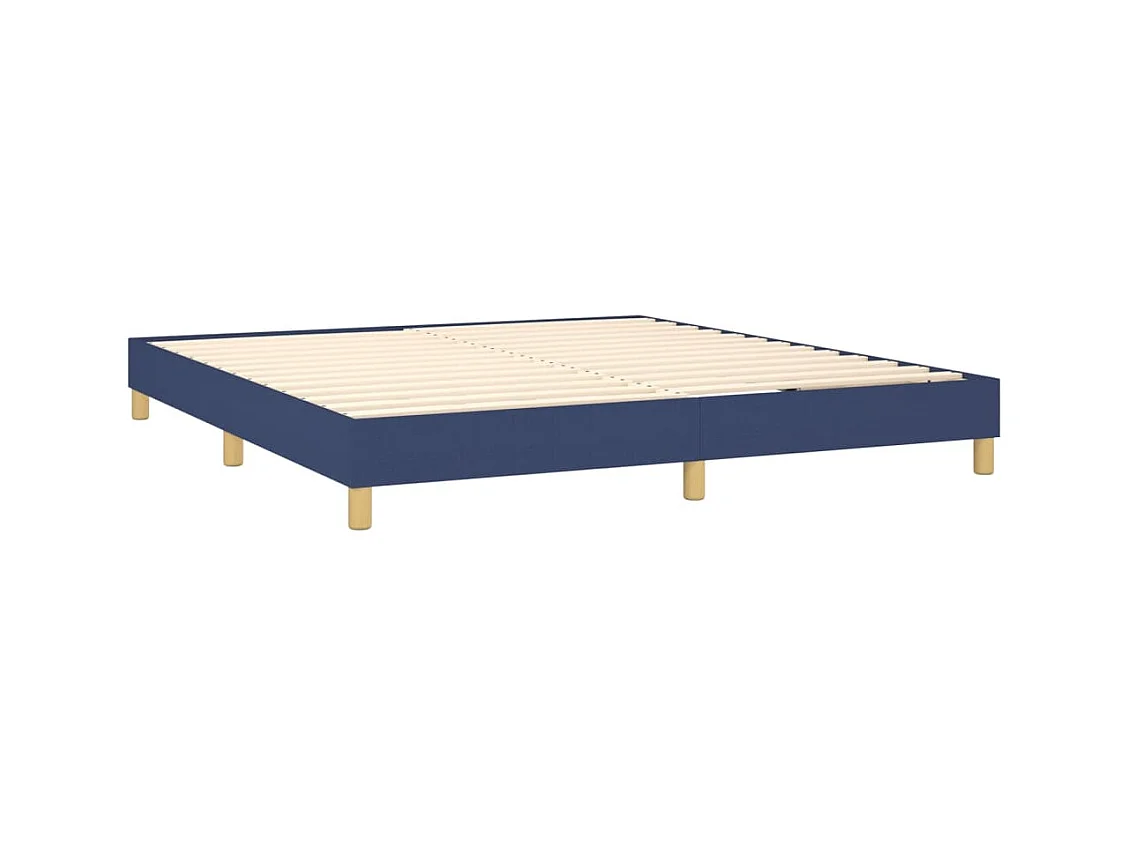 Lit à sommier tapissier avec matelas Bleu 180x200 cm Tissu