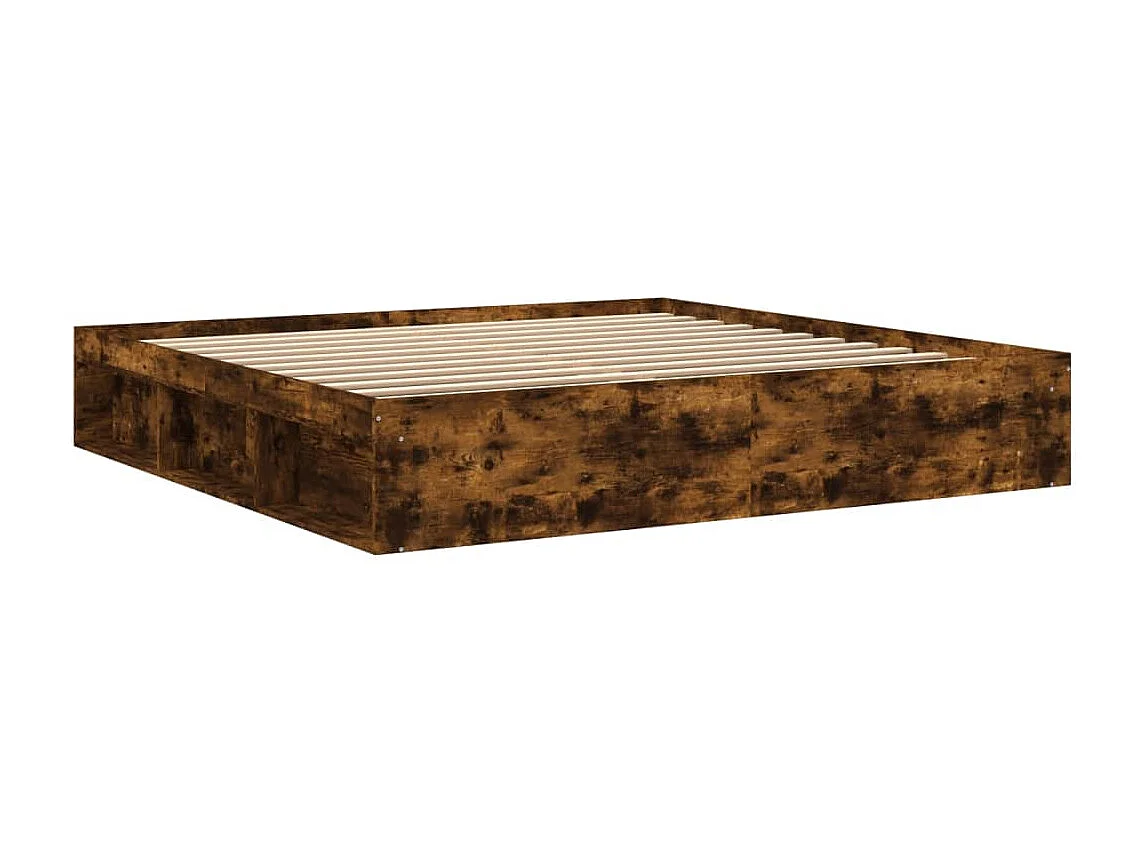 Estrutura de cama 200x200 cm carvalho fumado