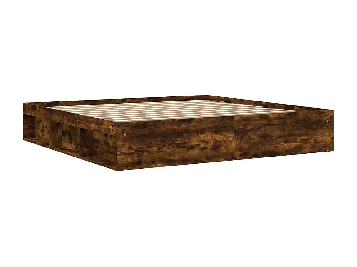 Estrutura de cama 200x200 cm carvalho fumado