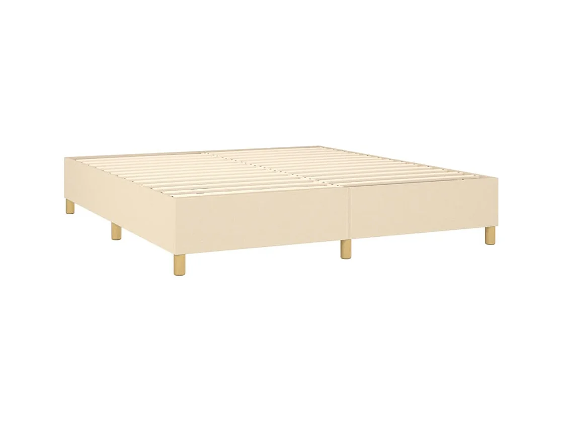 Lit à sommier tapissier avec matelas Crème 180x200 cm Tissu