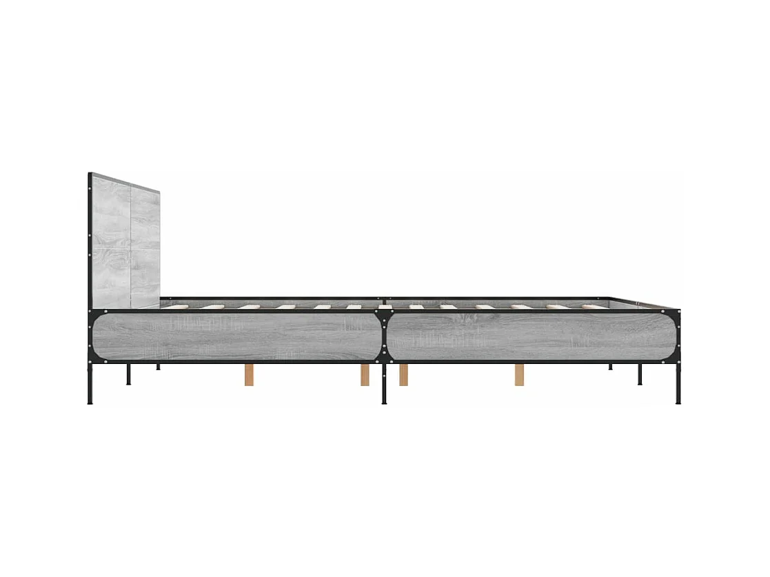 Cadre de lit sonoma gris 160x200 cm bois d'ingénierie et métal
